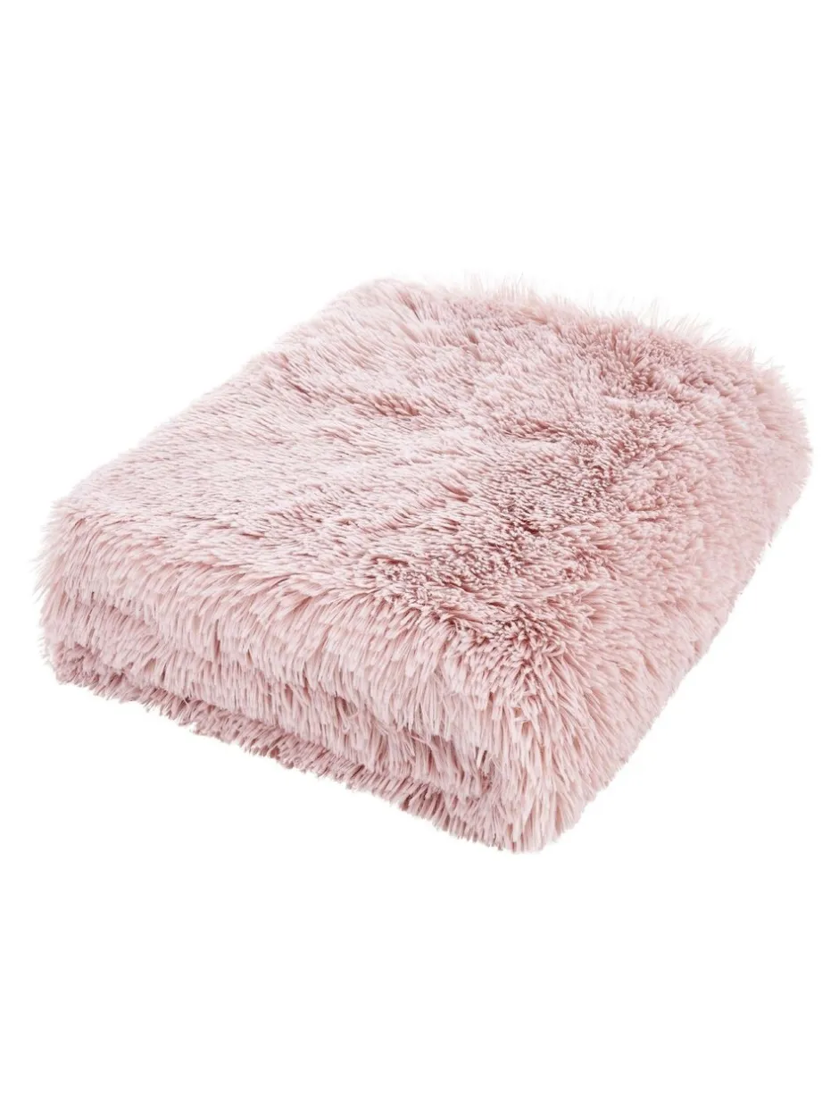 Catherine Lansfield|Catherine Lansfield So Soft Cuddly Deep Pile bedloper van imitatiebont Roze