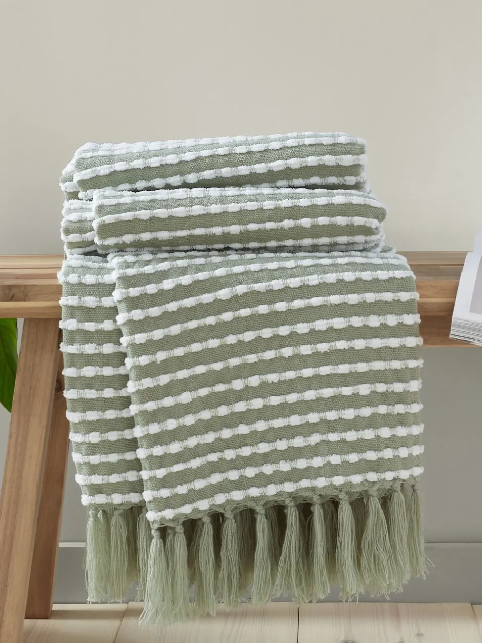 Catherine Lansfield|Catherine Lansfield Stab Stitch Throw Groen