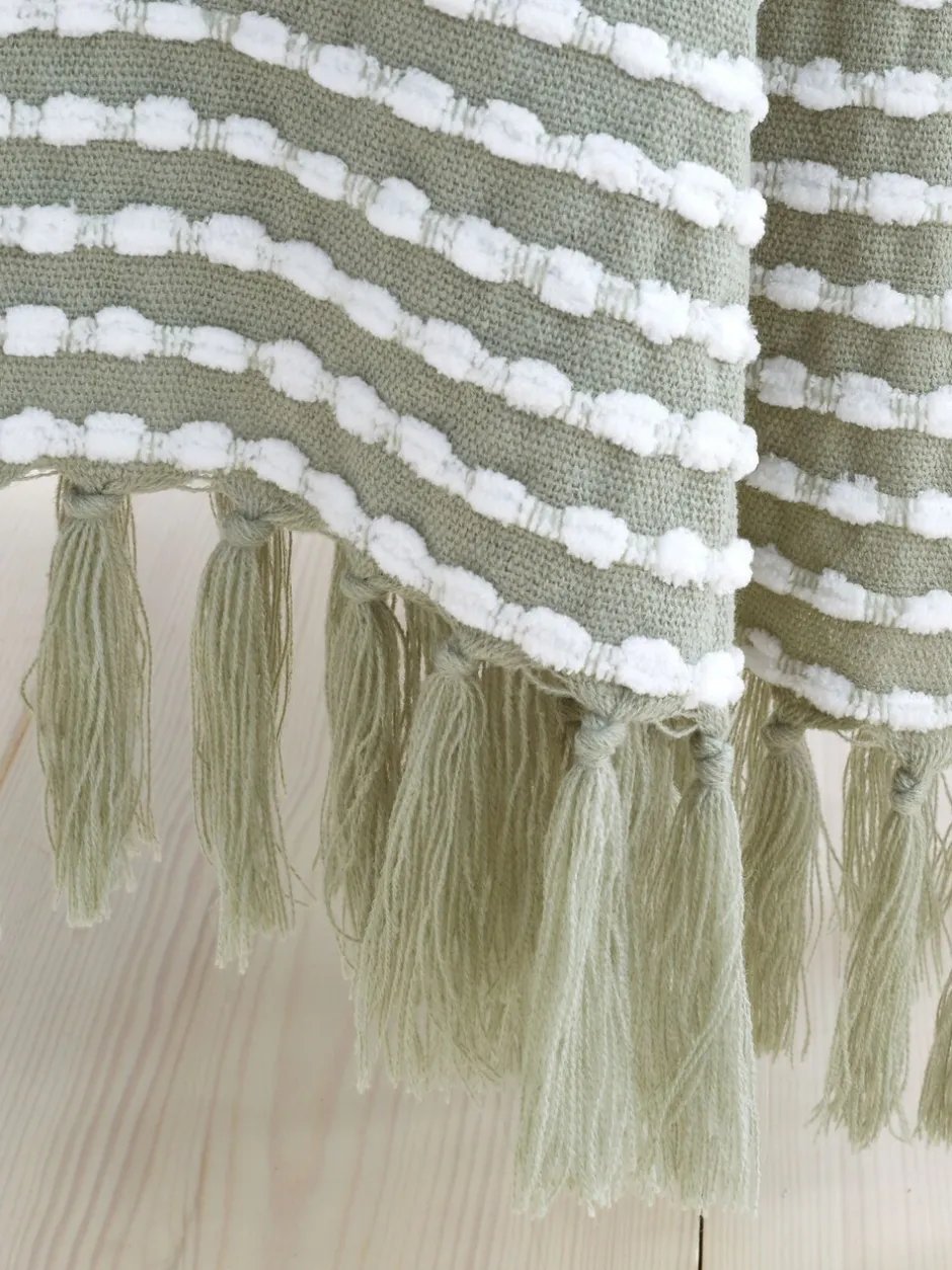 Catherine Lansfield|Catherine Lansfield Stab Stitch Throw Groen
