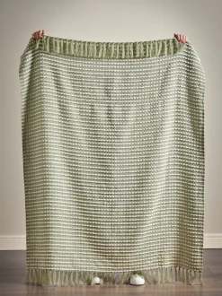 Catherine Lansfield|Catherine Lansfield Stab Stitch Throw Groen