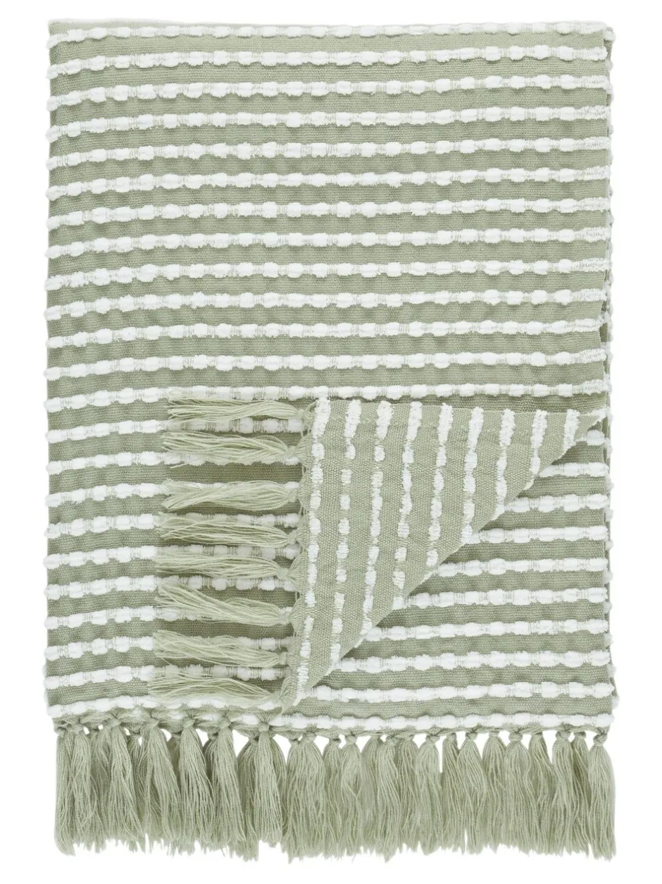 Catherine Lansfield|Catherine Lansfield Stab Stitch Throw Groen