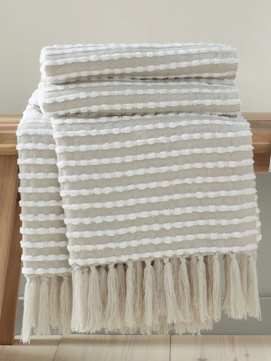 Catherine Lansfield|Catherine Lansfield Stab Stitch Throw Natuurlijk