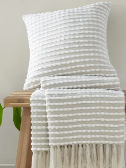 Catherine Lansfield|Catherine Lansfield Stab Stitch Throw Natuurlijk