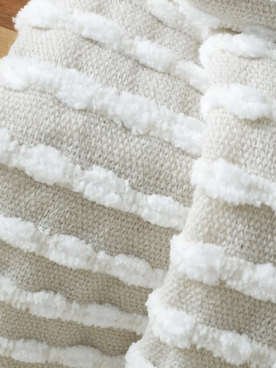Catherine Lansfield|Catherine Lansfield Stab Stitch Throw Natuurlijk