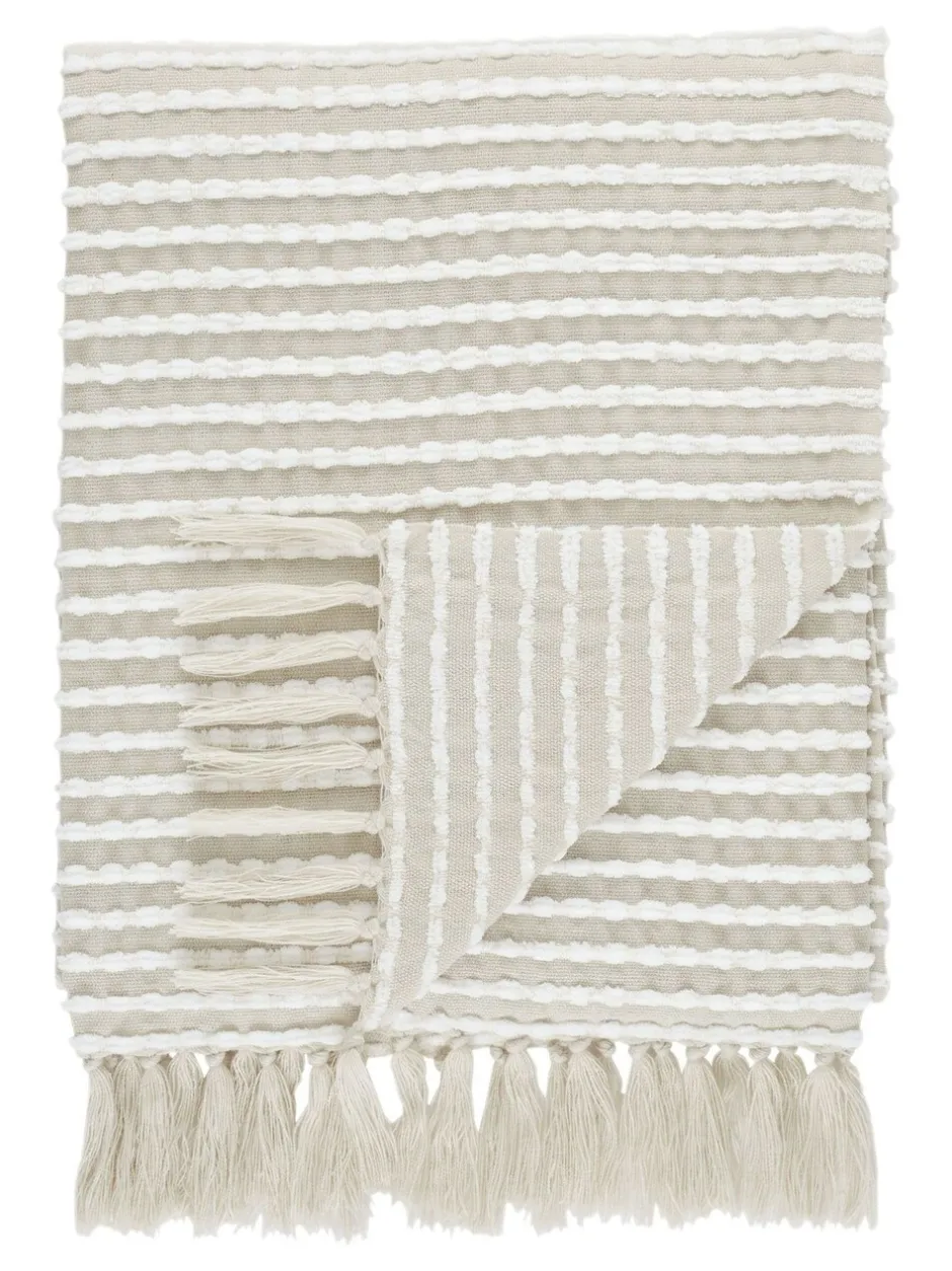 Catherine Lansfield|Catherine Lansfield Stab Stitch Throw Natuurlijk