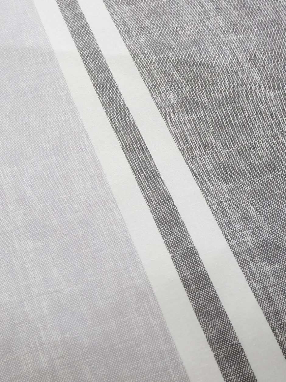 Catherine Lansfield|Catherine Lansfield Textured Banded Stripe Reversible Duvet Cover Set Antraciet