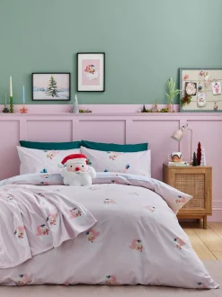 Catherine Lansfield|Catherine Lansfield Vintage Kerstman omkeerbaar dekbedovertrekset
