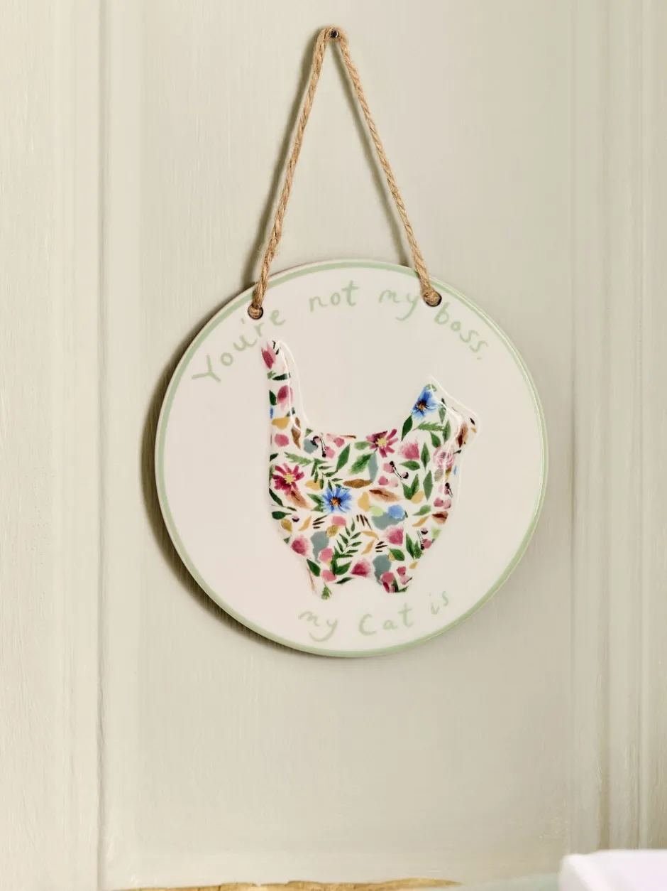Decoraties|Next Ceramic Floral Cat Person Hanging Decoration