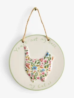 Decoraties|Next Ceramic Floral Cat Person Hanging Decoration
