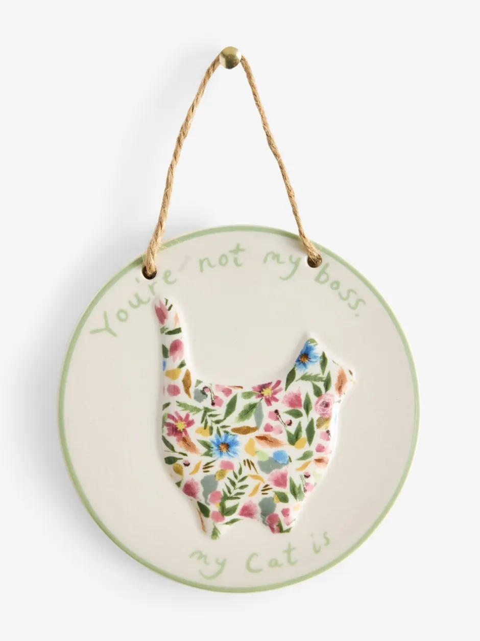 Decoraties|Next Ceramic Floral Cat Person Hanging Decoration