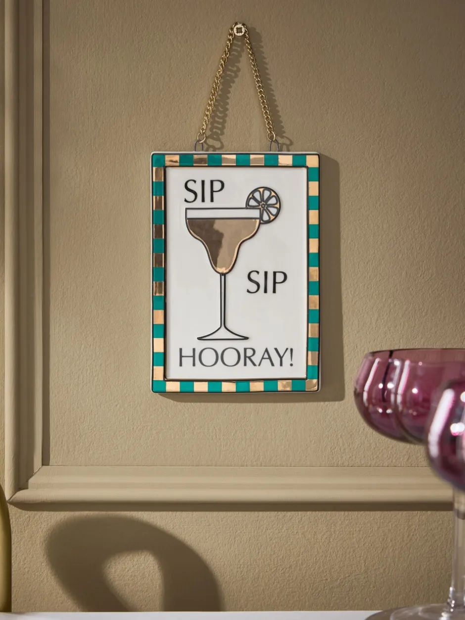 Decoraties*Next Ceramic Sip Sip Hooray Hanging Decoration