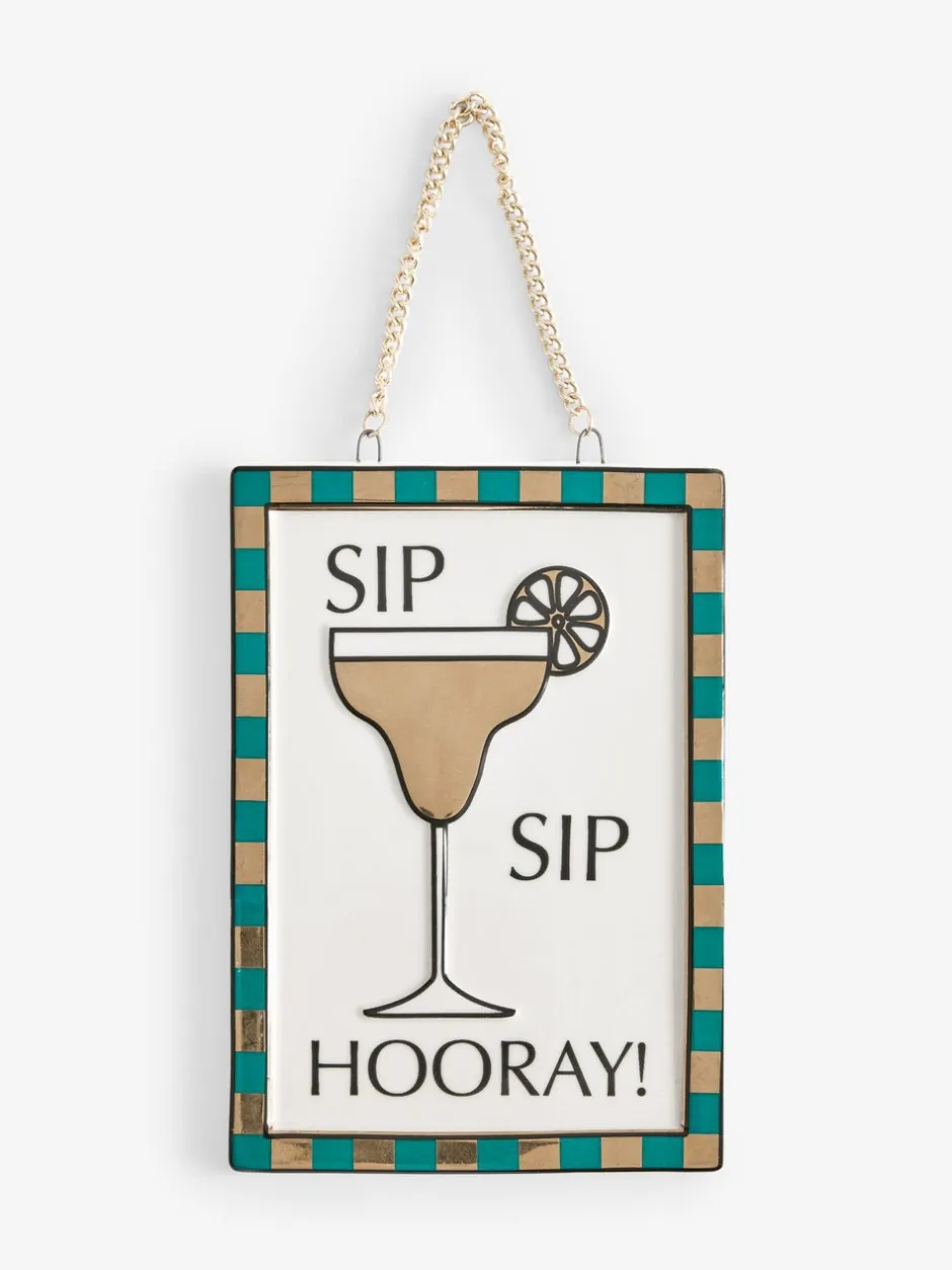 Decoraties*Next Ceramic Sip Sip Hooray Hanging Decoration