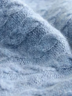 Gebreide Kleding|Jurken|Next - Mini-trui-jurk met kabelpatroon Chambray blauw