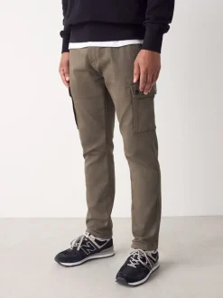 Broeken En Chino's*Next - Slim Fit Motionflex Strech Cargo Trousers Champignon
