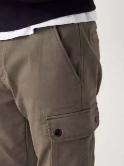 Broeken En Chino's*Next - Slim Fit Motionflex Strech Cargo Trousers Champignon
