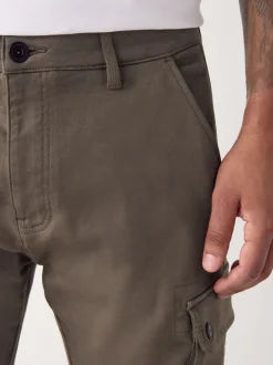 Broeken En Chino's*Next - Slim Fit Motionflex Strech Cargo Trousers Champignon