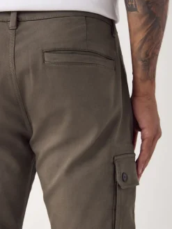 Broeken En Chino's*Next - Slim Fit Motionflex Strech Cargo Trousers Champignon