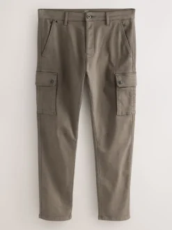 Broeken En Chino's*Next - Slim Fit Motionflex Strech Cargo Trousers Champignon