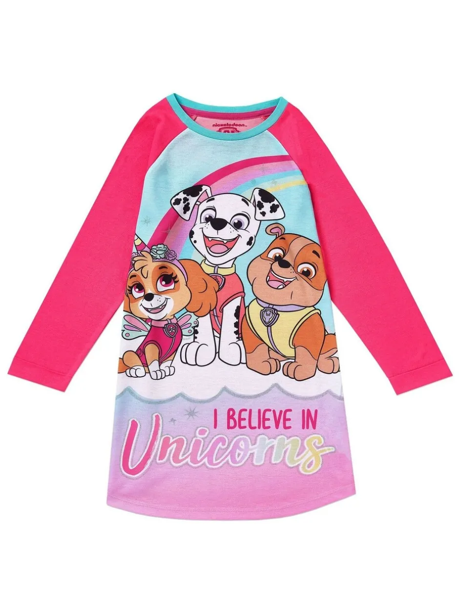 Nachtponnen*Character Paw Patrol I Believe In Eenhoornnachthemd