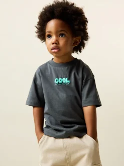 T-Shirts|Tops|Next Charcoal Grey Cool Slogan - Short Sleeve Small Graphic T-Shirt (3mths-7yrs)