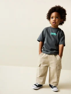T-Shirts|Tops|Next Charcoal Grey Cool Slogan - Short Sleeve Small Graphic T-Shirt (3mths-7yrs)