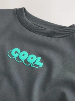 T-Shirts|Tops|Next Charcoal Grey Cool Slogan - Short Sleeve Small Graphic T-Shirt (3mths-7yrs)
