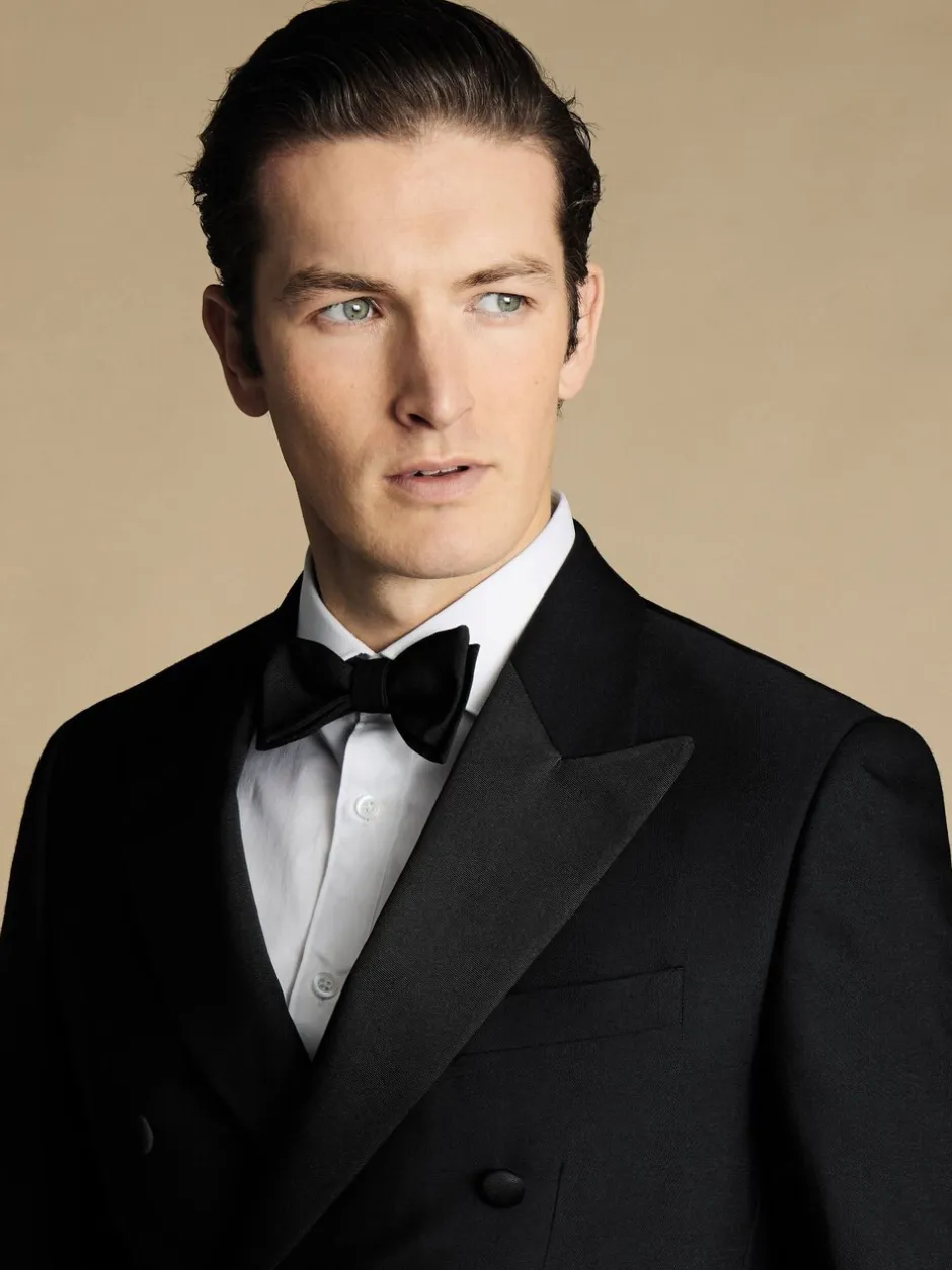 Stropdassen En Pochets|Charles Tyrwhitt - Barathea zijden vlinderstrik
