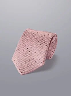 Stropdassen En Pochets*Charles Tyrwhitt - Vlekbestendige zijden stropdas met stippen
