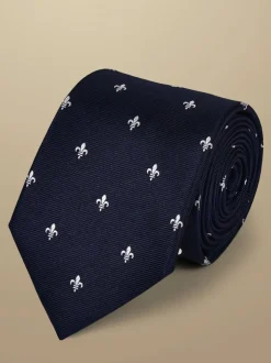 Stropdassen En Pochets*Charles Tyrwhitt French Fleur De Lys Silk Tie