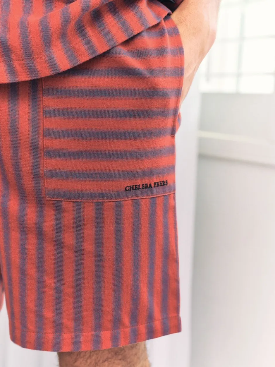 Pyjama's|Chelsea Peers - Shortpyjamaset met vage strepen