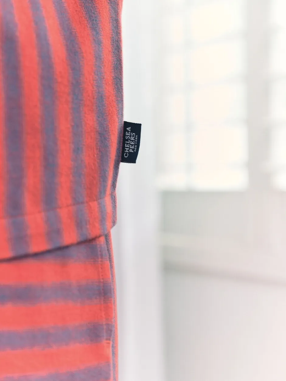 Pyjama's|Chelsea Peers - Shortpyjamaset met vage strepen