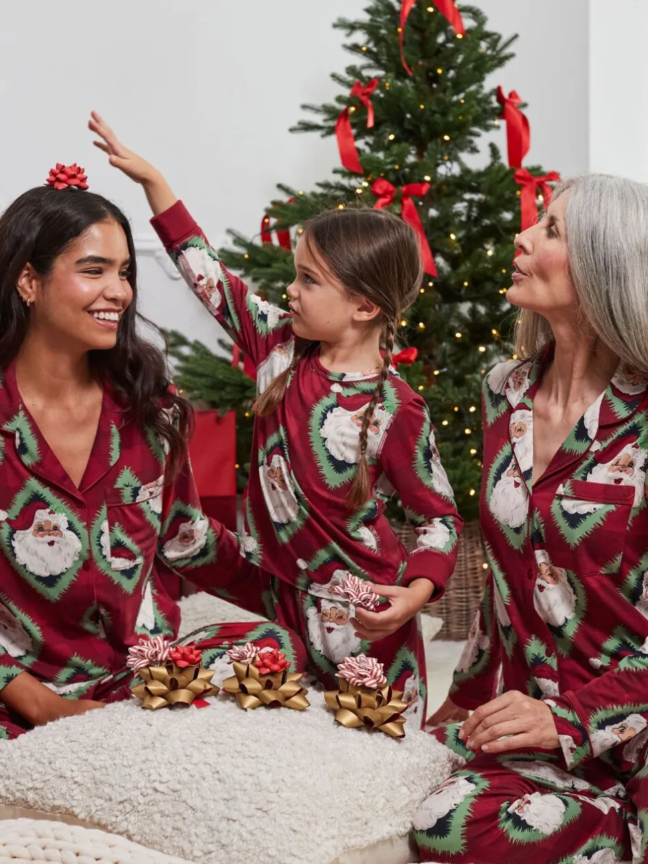 Pyjama's|Chelsea Peers Christmas Jolly Santa Print Long Pyjamas Set