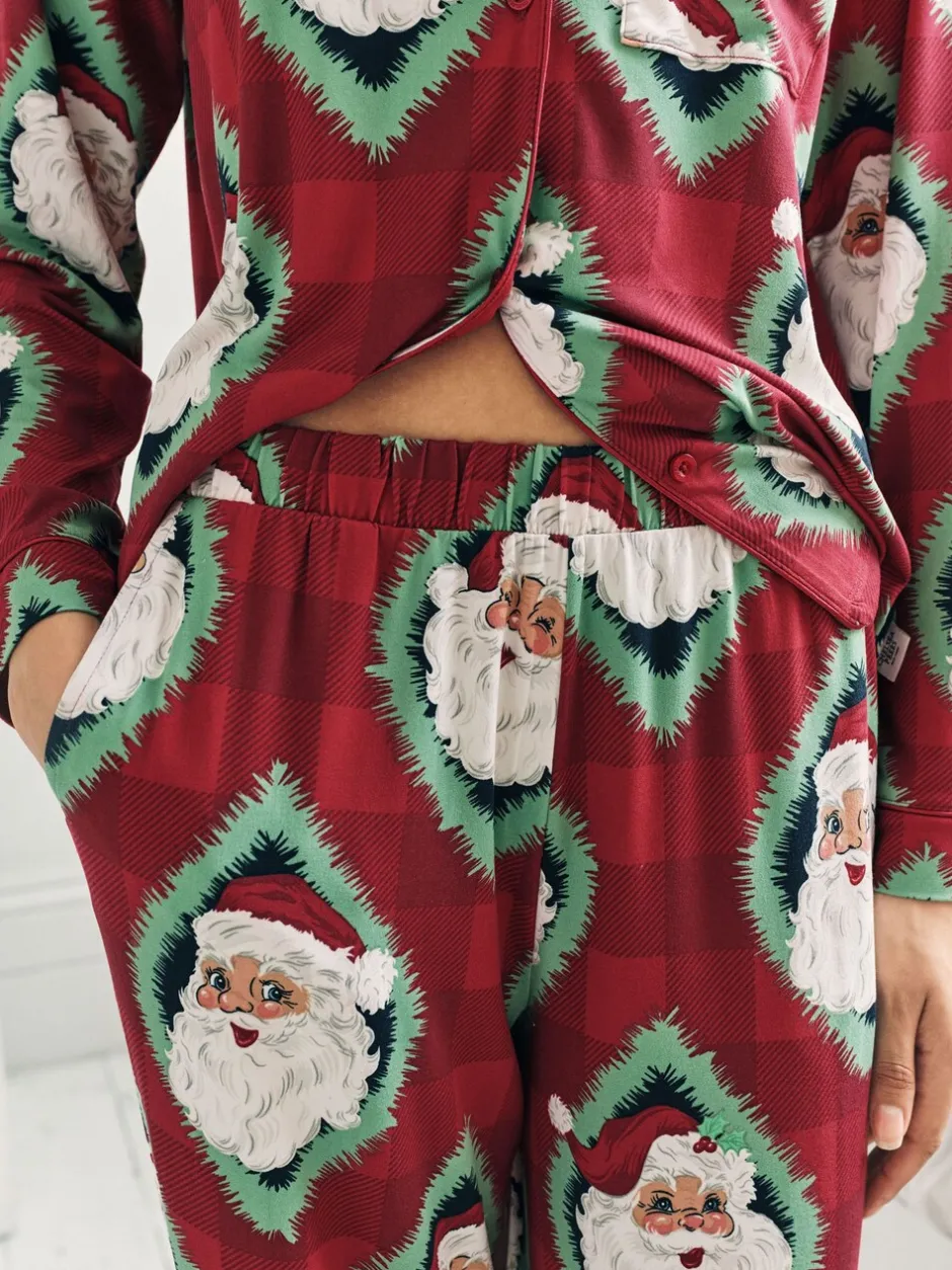 Pyjama's|Chelsea Peers Christmas Jolly Santa Print Long Pyjamas Set
