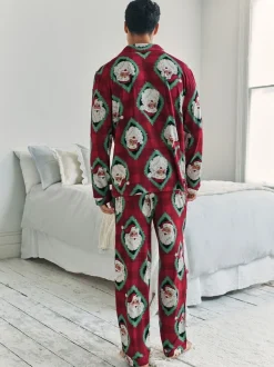 Pyjama's|Chelsea Peers Christmas Jolly Santa Print Long Pyjamas Set