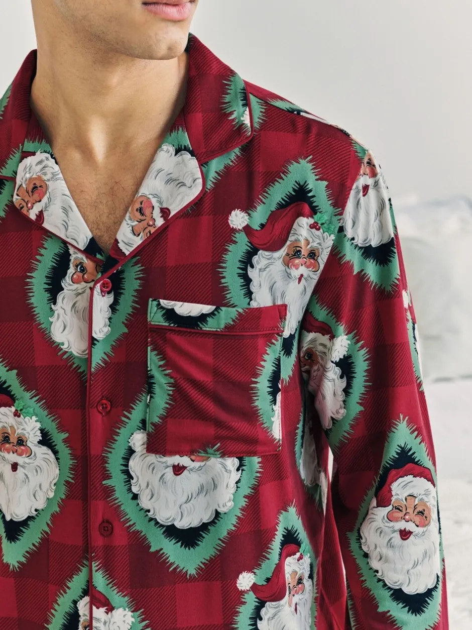 Pyjama's|Chelsea Peers Christmas Jolly Santa Print Long Pyjamas Set