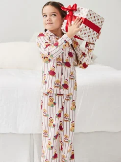 Nachtkleding En Pyjama's|Pyjama's*Chelsea Peers Cotton Chip the Christmas Cockapoo Dog Print Long Pyjamas Set