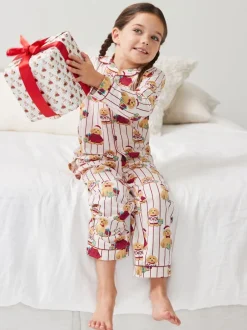 Nachtkleding En Pyjama's|Pyjama's*Chelsea Peers Cotton Chip the Christmas Cockapoo Dog Print Long Pyjamas Set