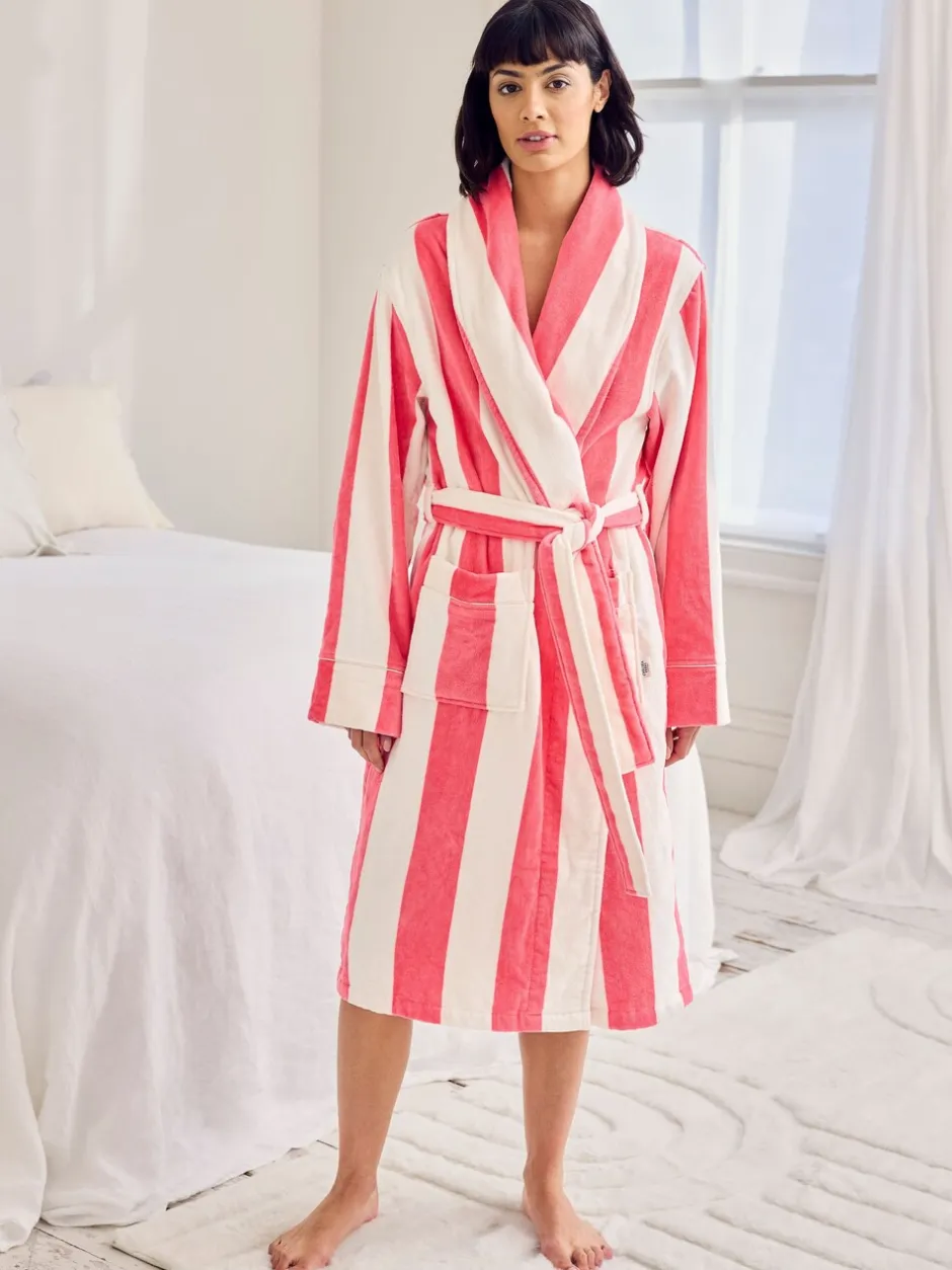 Badjassen*Chelsea Peers Cotton Towelling Stripe Dressing Gown