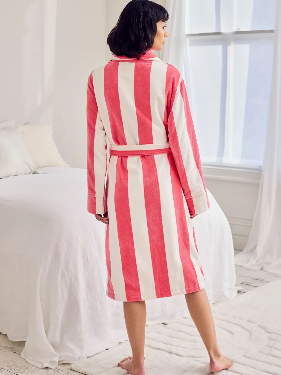 Badjassen*Chelsea Peers Cotton Towelling Stripe Dressing Gown