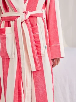 Badjassen*Chelsea Peers Cotton Towelling Stripe Dressing Gown