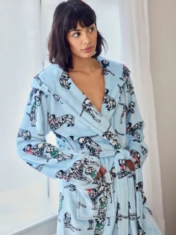 Badjassen|Chelsea Peers Fleece Dalmatian Dogs Print Dressing Gown