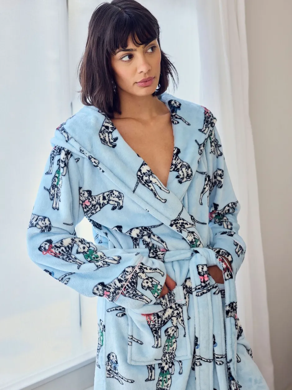 Badjassen|Chelsea Peers Fleece Dalmatian Dogs Print Dressing Gown