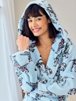 Badjassen|Chelsea Peers Fleece Dalmatian Dogs Print Dressing Gown