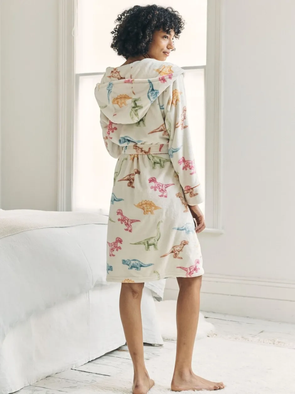 Badjassen|Chelsea Peers Fleece Dinosaur Print Dressing Gown