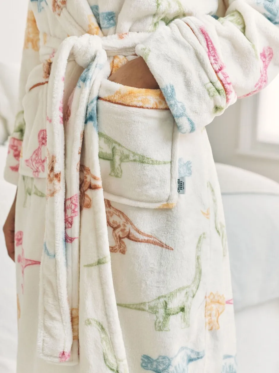 Badjassen|Chelsea Peers Fleece Dinosaur Print Dressing Gown