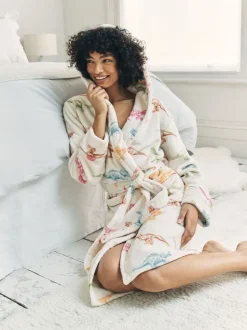 Badjassen|Chelsea Peers Fleece Dinosaur Print Dressing Gown