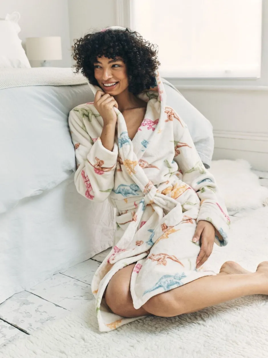 Badjassen|Chelsea Peers Fleece Dinosaur Print Dressing Gown