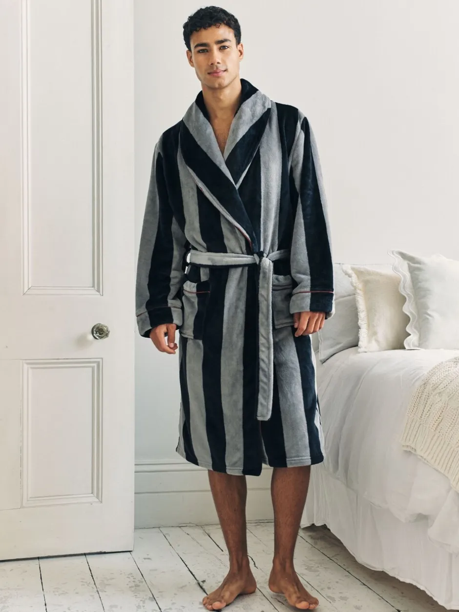 Kamerjassen En Badjassen*Chelsea Peers Fleece Stripe Dressing Gown