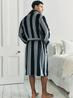 Kamerjassen En Badjassen*Chelsea Peers Fleece Stripe Dressing Gown