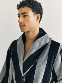 Kamerjassen En Badjassen*Chelsea Peers Fleece Stripe Dressing Gown